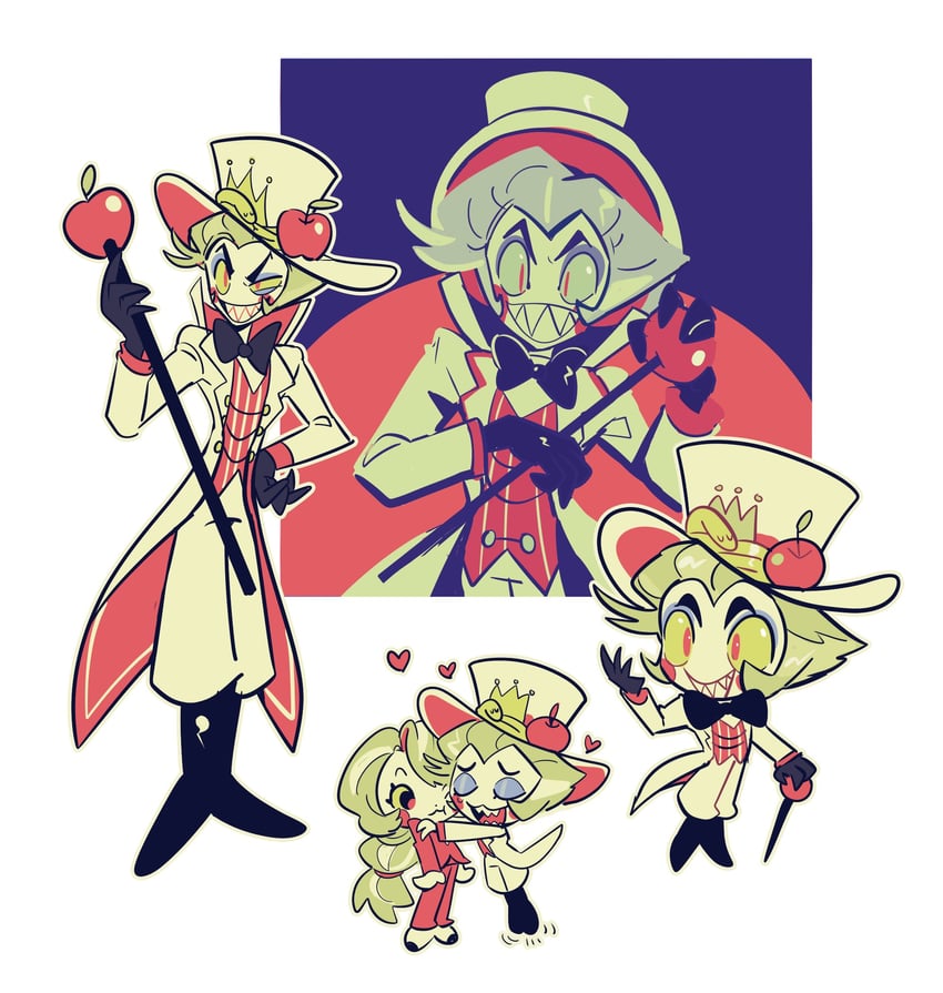 lucifer morningstar and charlie morningstar (hazbin hotel) drawn by gogeyama