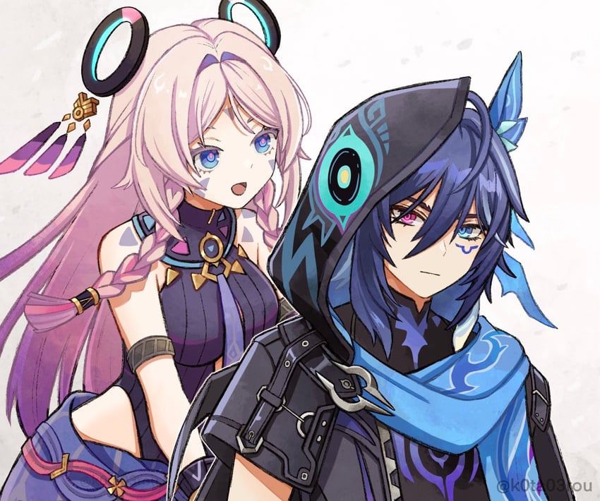 citlali and ororon (genshin impact) drawn by kotarou