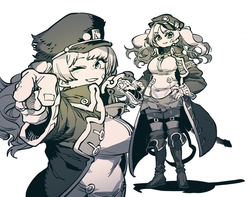kujo jotaro and monika weisswind (granblue fantasy and 2 more) drawn by ssambatea