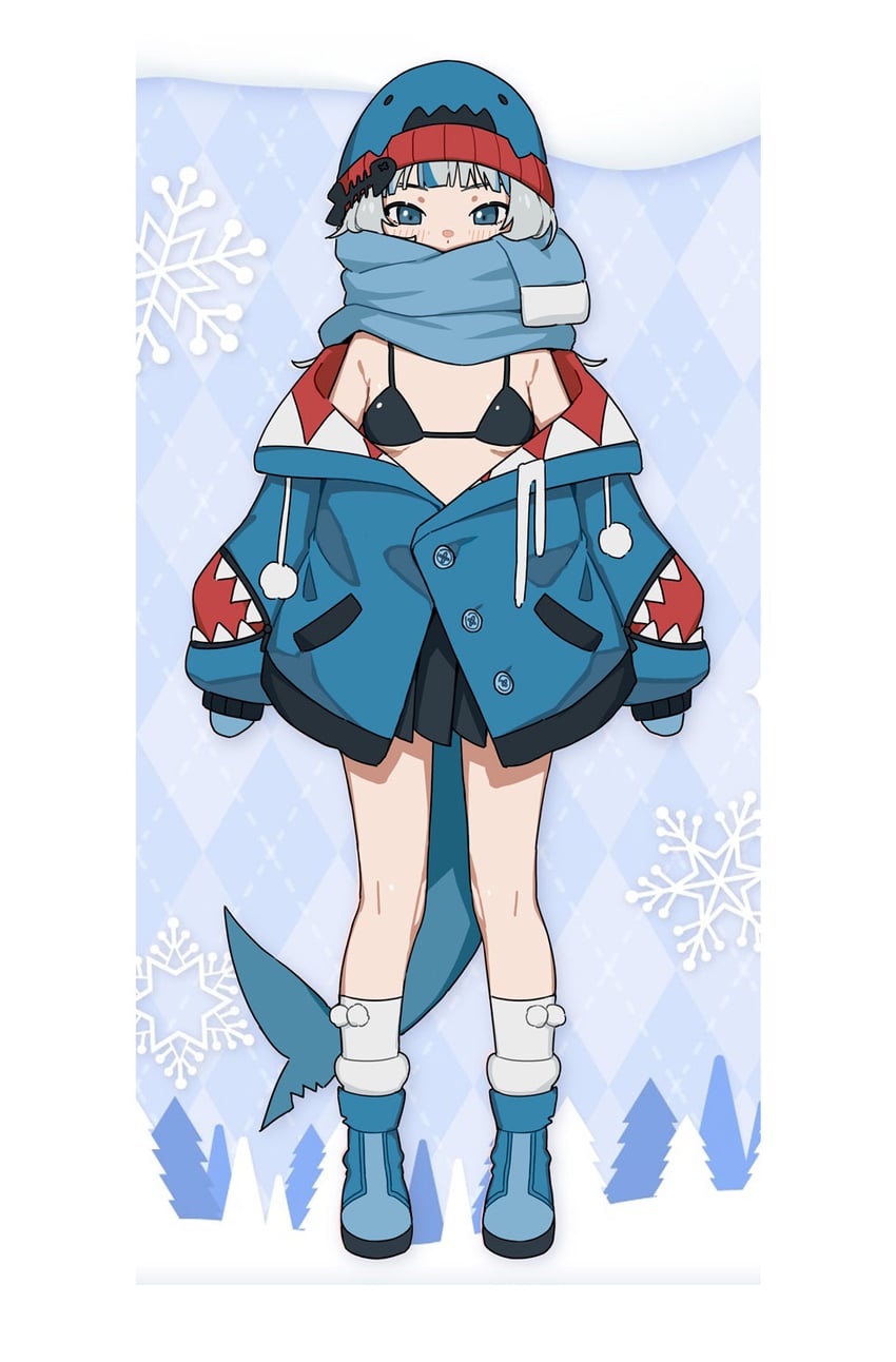 gawr gura (hololive and 1 more) drawn by karassawa