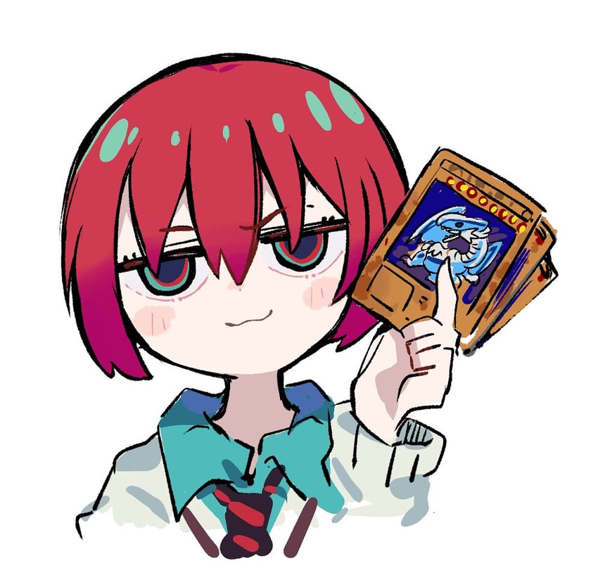 amate yuzuriha and blue-eyes white dragon (gundam and 2 more) drawn by sukima_(crie)