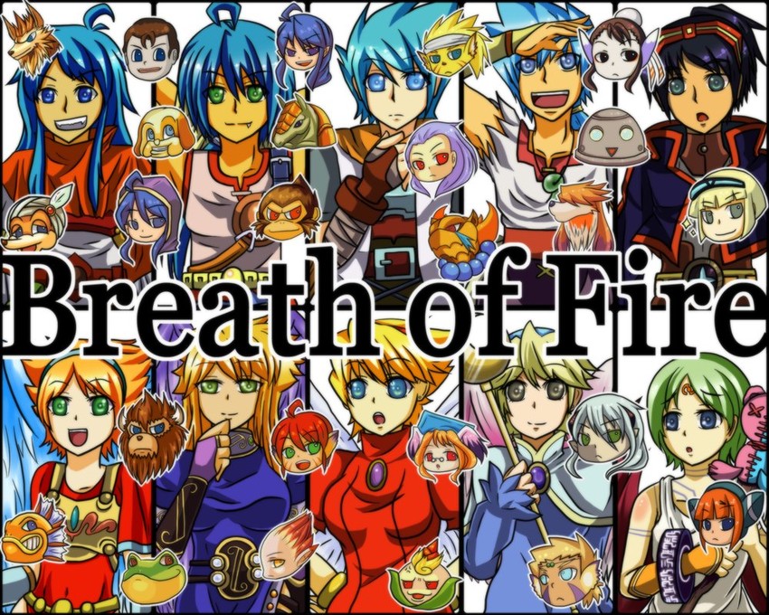 katt, lin, nina, momo, ursula, and 21 more (breath of fire and 5 more) drawn by ji_(609237)
