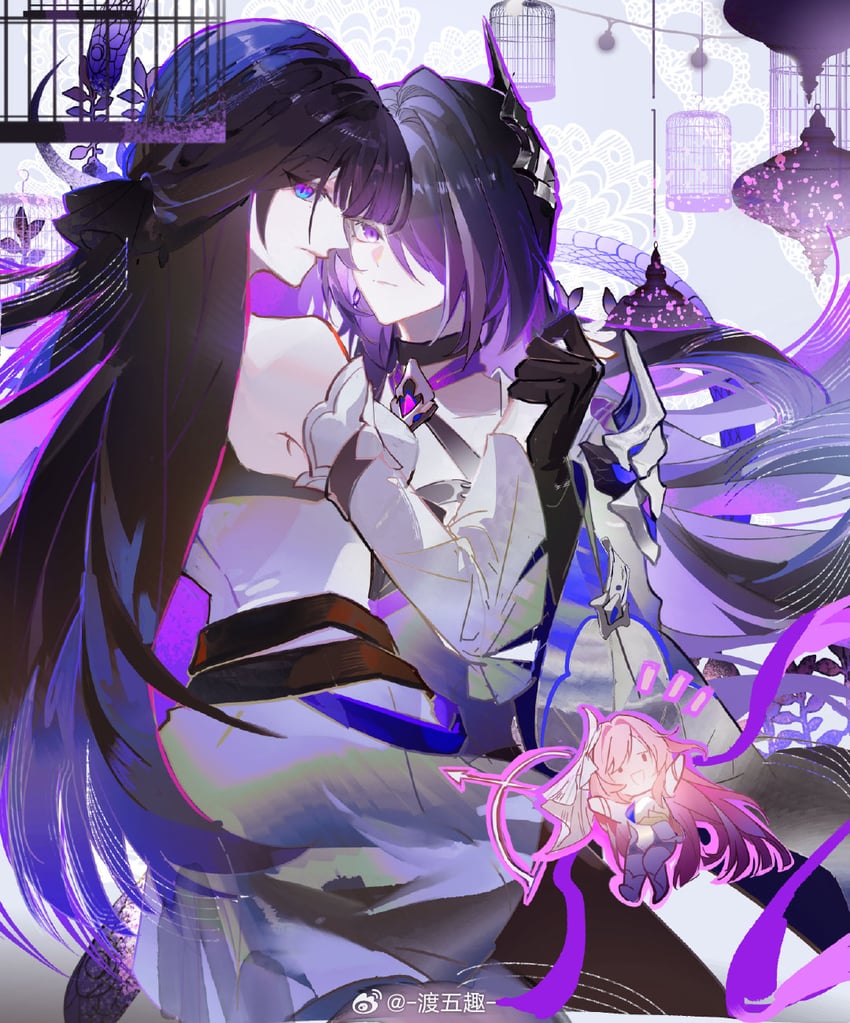 acheron, raiden mei, elysia, and sawashiro miyuki (honkai and 2 more) drawn by ste7619