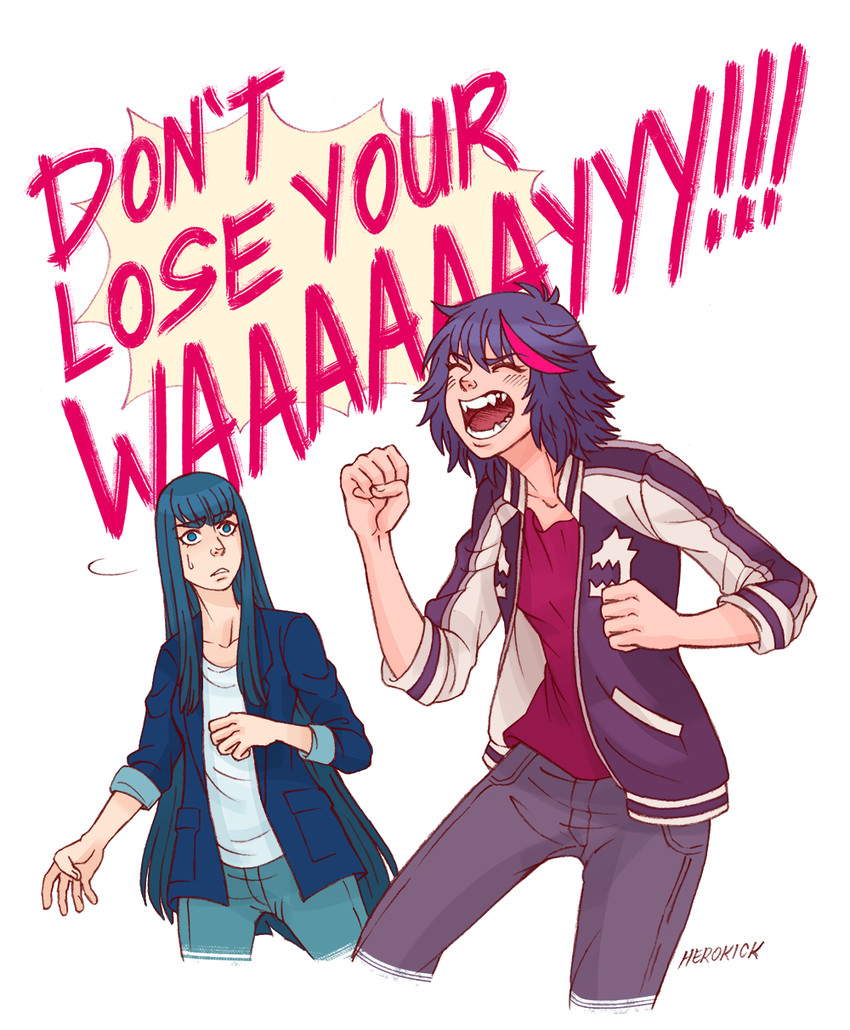 matoi ryuuko and kiryuuin satsuki (kill la kill) drawn by herokick