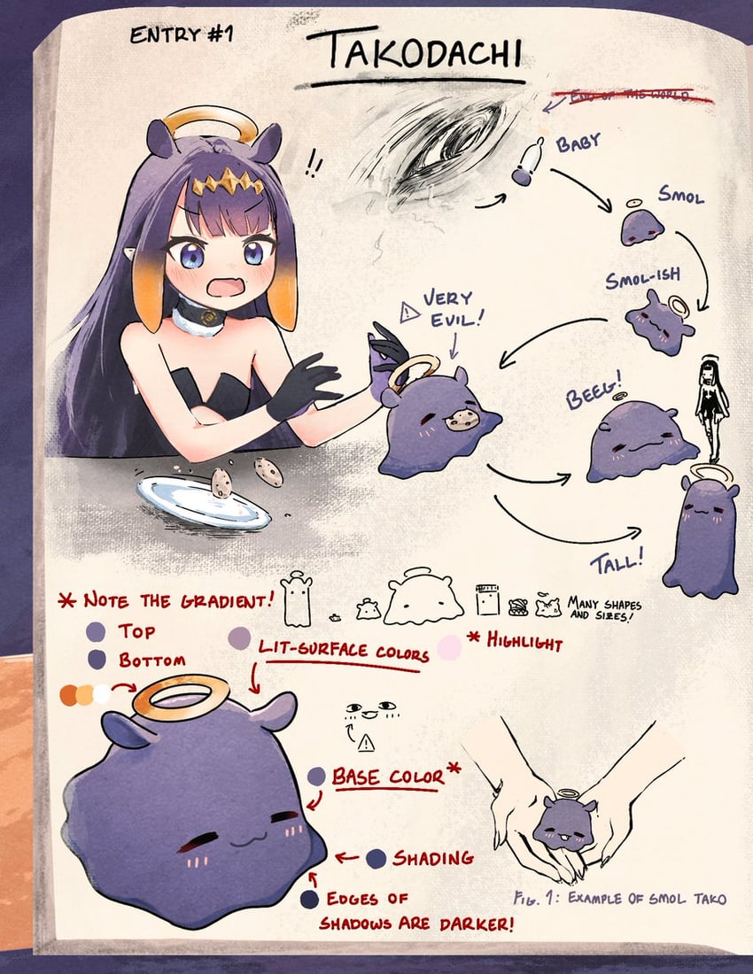 ninomae ina'nis and takodachi (hololive and 1 more) drawn by taiyo_sketches