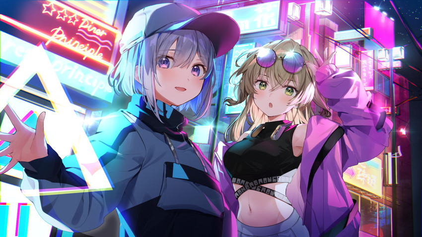 amane kanata and momosuzu nene (hololive) drawn by kanda_done