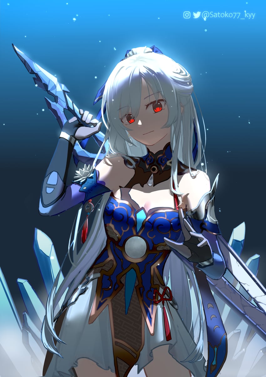 jingliu (honkai and 1 more) drawn by satoko77