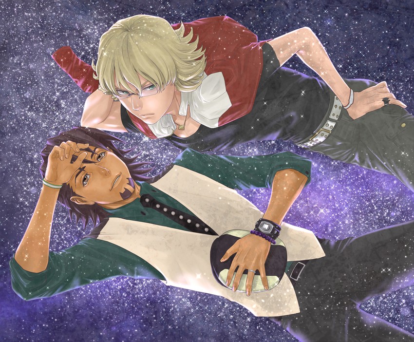 barnaby brooks jr. and kaburagi t. kotetsu (tiger & bunny) drawn by v-room
