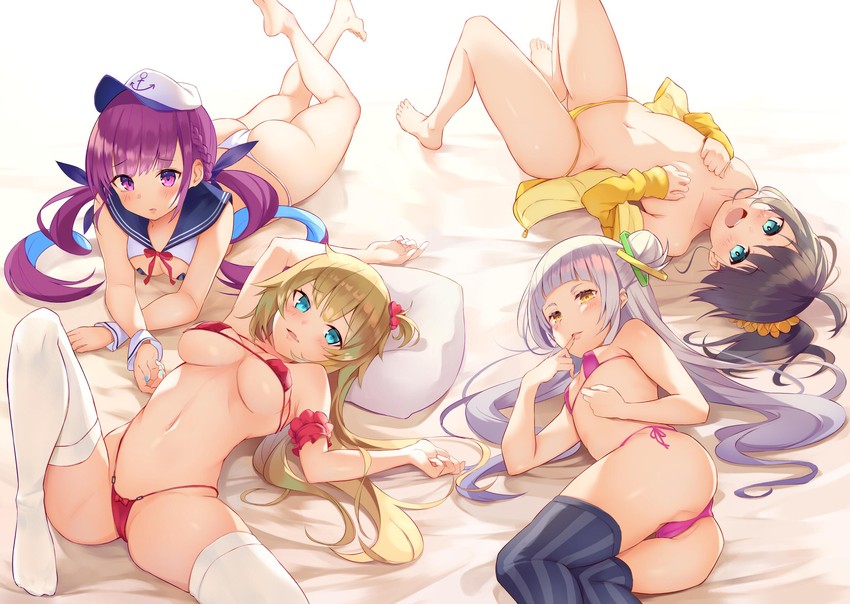 minato aqua, murasaki shion, natsuiro matsuri, and akai haato (hololive) drawn by brat_(brabrabrat00)