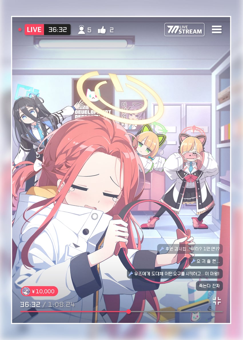 yuuka, aris, momoi, midori, and yuzu (blue archive and 1 more) drawn by rabe26k