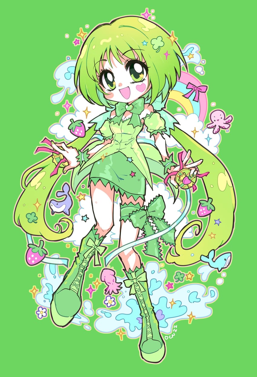 midorikawa lettuce and mew lettuce (tokyo mew mew and 1 more) drawn by oceaninspace
