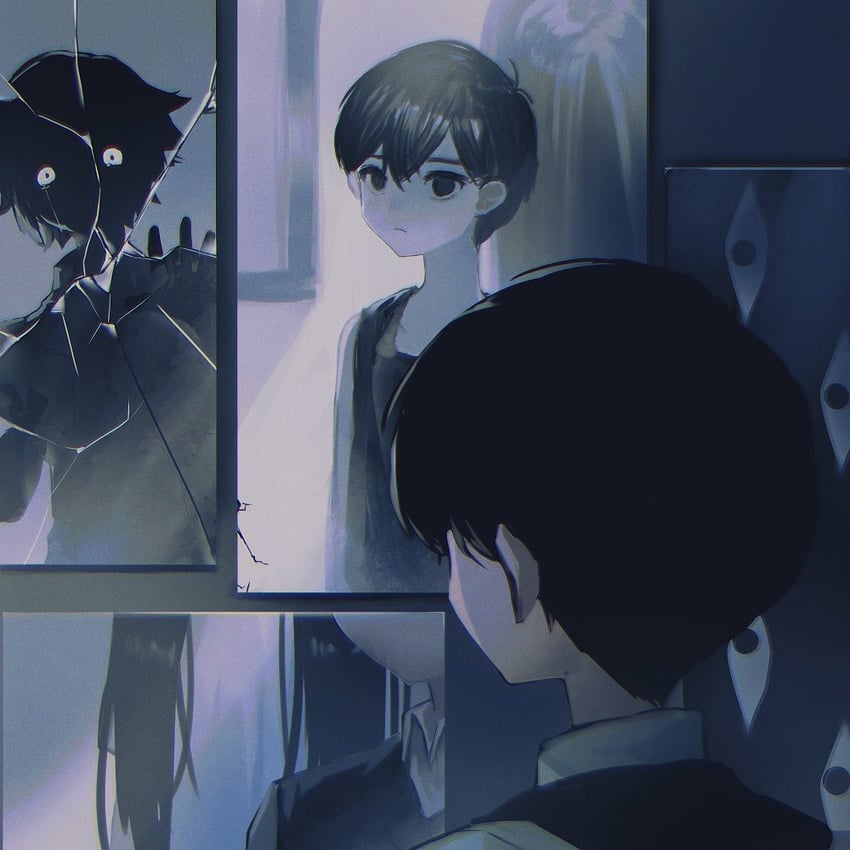 sunny, omori, mari, something, and stranger (omori) drawn by shionty