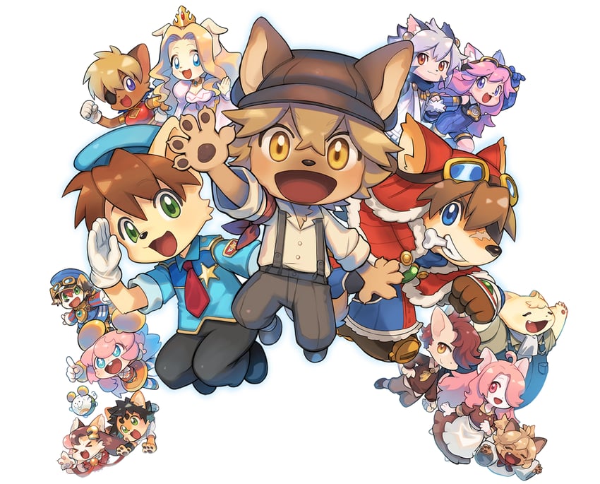 cyberconnect2, elh melizee, red savarin, alicia priss, chocolat gelato, and 10 more (little tail bronx and 4 more) drawn by higashi_cc2
