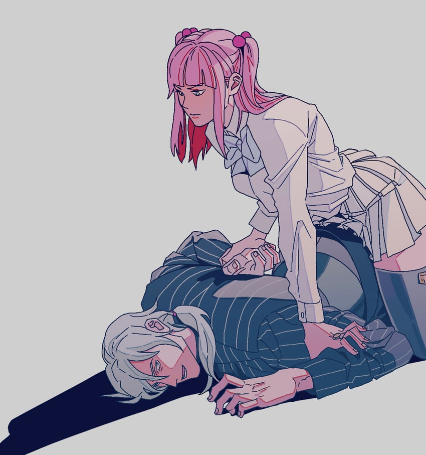 ushiromiya ange and amakusa juuza (umineko no naku koro ni) drawn by becomeafish