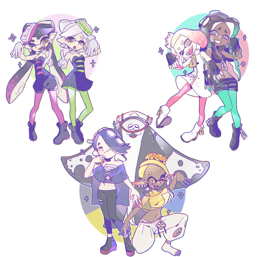 callie, marie, shiver, marina, frye, and 2 more (splatoon and 3 more) drawn by songyu53