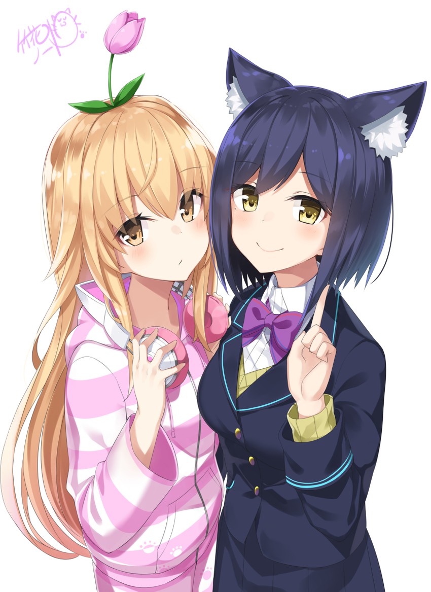 shizuka rin and ienaga mugi (nijisanji) drawn by takehana_note