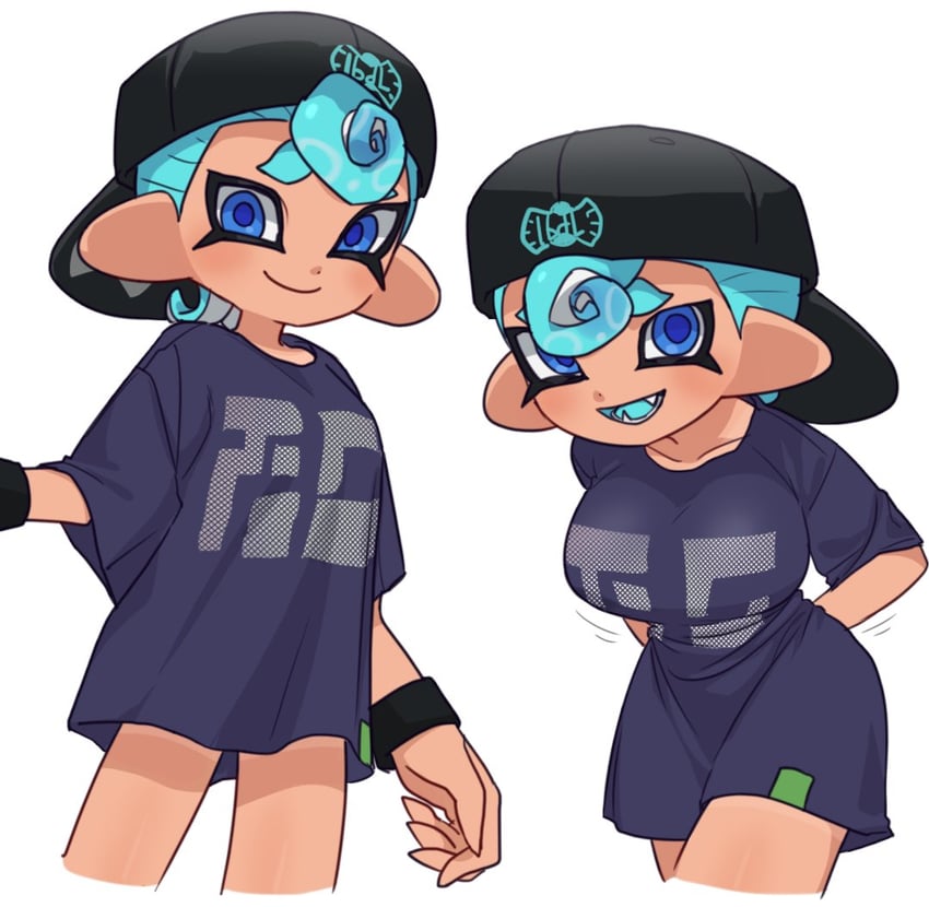 octoling player character and octoling girl (splatoon) drawn by ikki_(gsl_9708)
