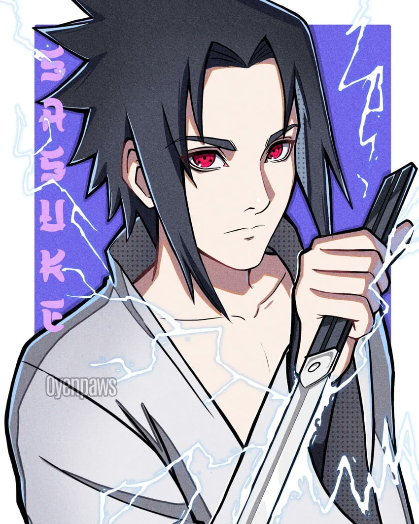 uchiha sasuke (naruto and 1 more) drawn by oyenpaws
