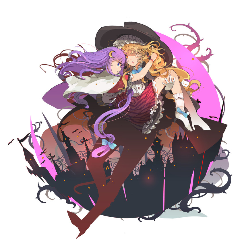 kirisame marisa and patchouli knowledge (touhou) drawn by sakura_sora