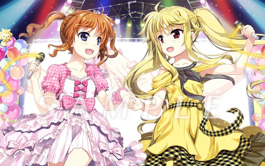 fate testarossa, takamachi nanoha, mizuki nana, and tamura yukari (lyrical nanoha and 2 more) drawn by fujima_takuya