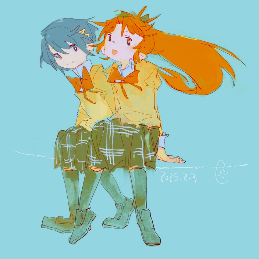 miki sayaka and sakura kyoko (mahou shoujo madoka magica) drawn by anelectron00