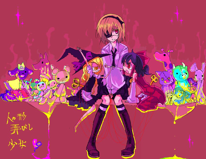 hakurei reimu, kirisame marisa, and alice margatroid (touhou) drawn by tadano_kagekichi