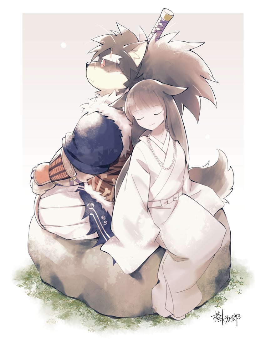 shino and fusehime (tokyo afterschool summoners) drawn by kinoshita_jiroh