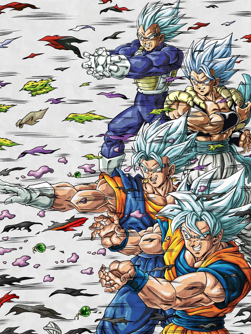 son goku, vegeta, gogeta, vegetto, broly, and 3 more (dragon ball and 2 more) drawn by hiro_(udkod1ezlyi2flo)