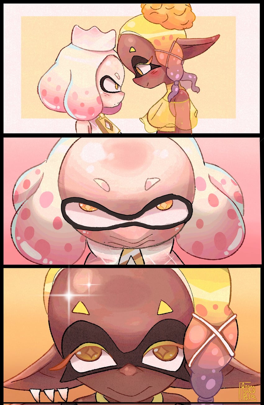 frye and pearl (splatoon and 2 more) drawn by asscoiris