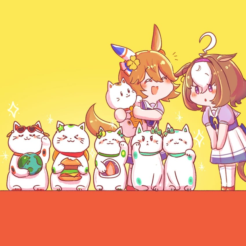silence suzuka, meisho doto, matikanefukukitaru, mejiro dober, taiki shuttle, and 2 more (umamusume) drawn by kongariinu