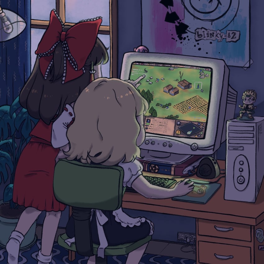 hakurei reimu, kirisame marisa, kirby, dio brando, and tom nook (touhou and 7 more) drawn by manamanami