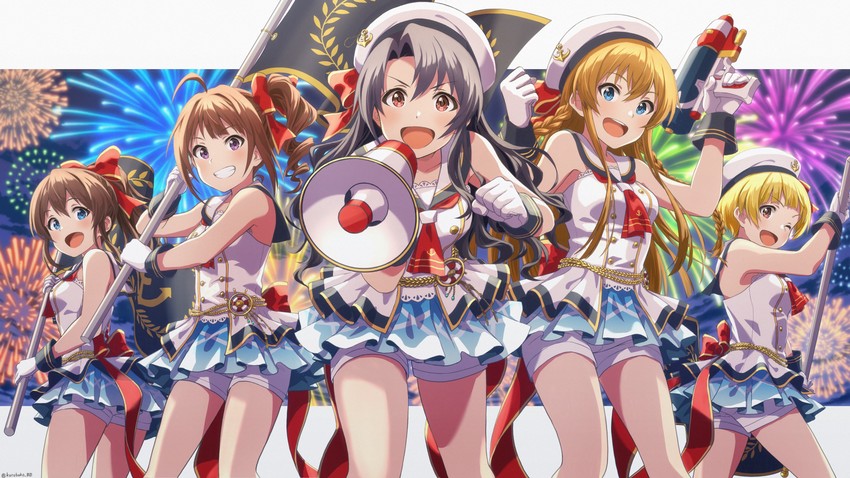 yokoyama nao, satake minako, kousaka umi, takayama sayoko, and fukuda noriko (idolmaster and 2 more) drawn by kurobako_bb