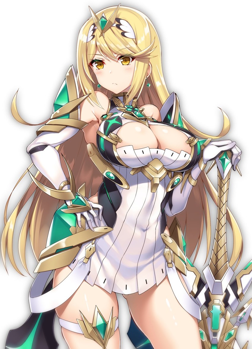mythra (xenoblade chronicles and 1 more) drawn by raiou