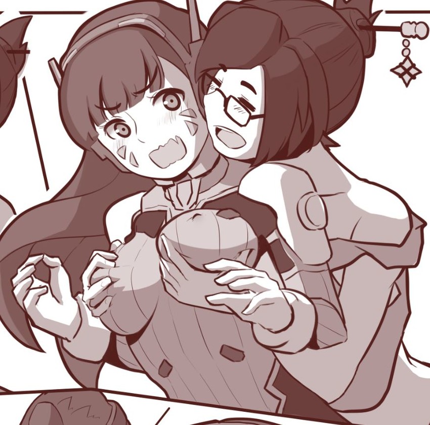 d.va and mei (overwatch and 1 more) drawn by niseoto