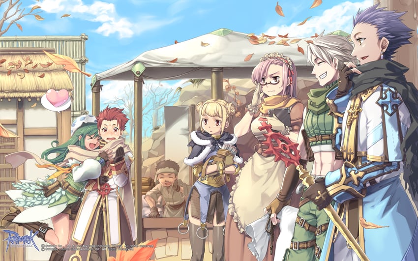 arch bishop, high priest, ranger, archer, and leilah (ragnarok online) drawn by eric_flay