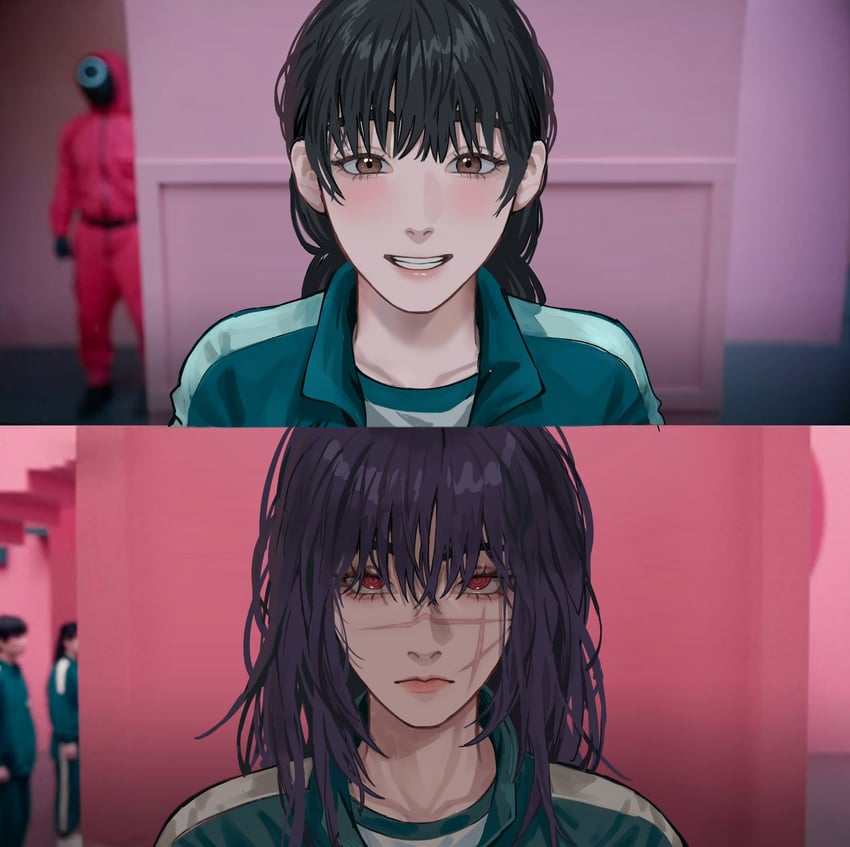 yoru and mitaka asa (chainsaw man and 1 more) drawn by monhshur_r