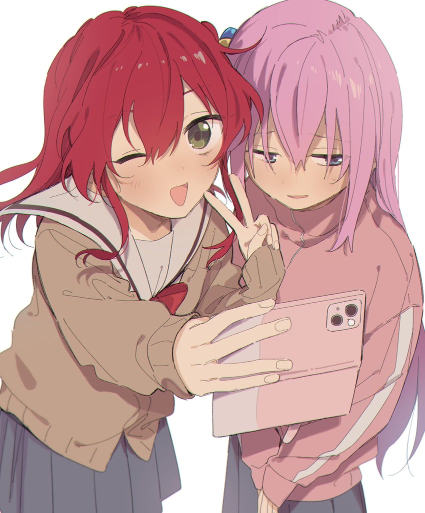 gotoh hitori and kita ikuyo (bocchi the rock!) drawn by ran_(qomedd)