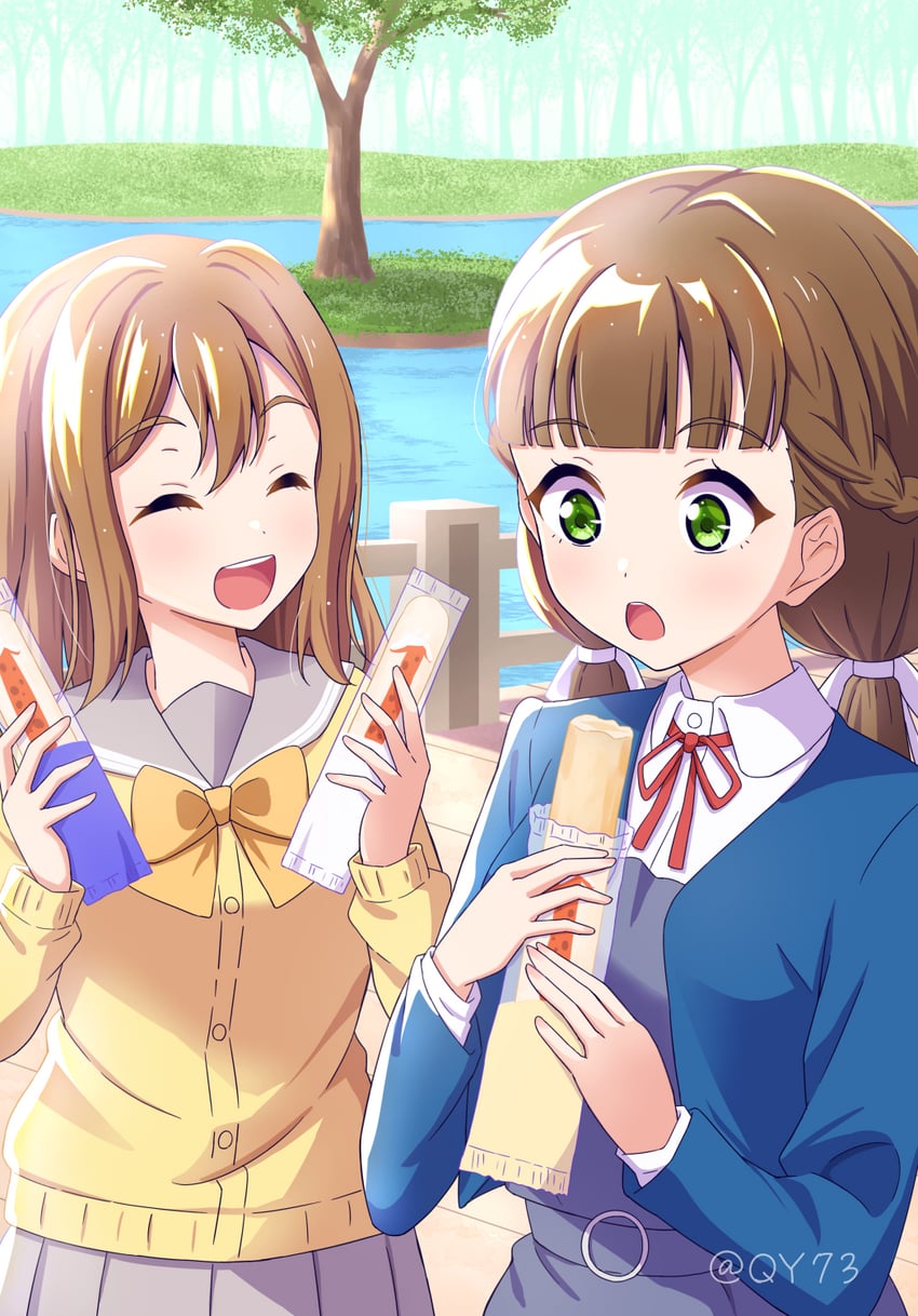 kunikida hanamaru and sakurakoji kinako (love live! and 2 more) drawn by qy73