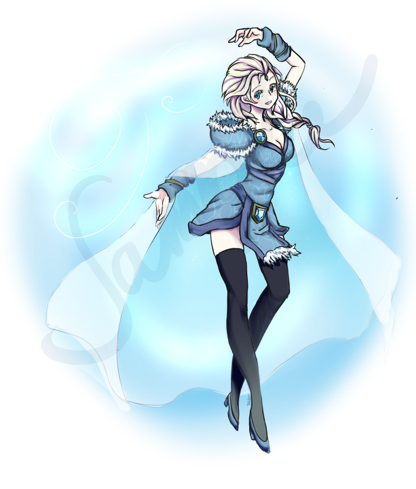 elsa and crystal maiden (frozen and 2 more) drawn by belindraw_(tumblr)