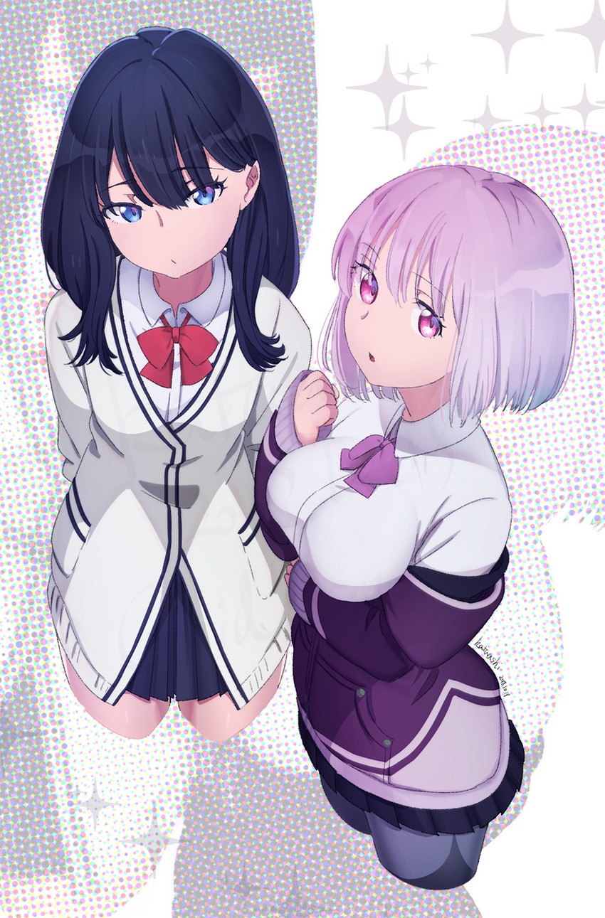 takarada rikka and shinjou akane (gridman universe and 1 more) drawn by pianzu_mao