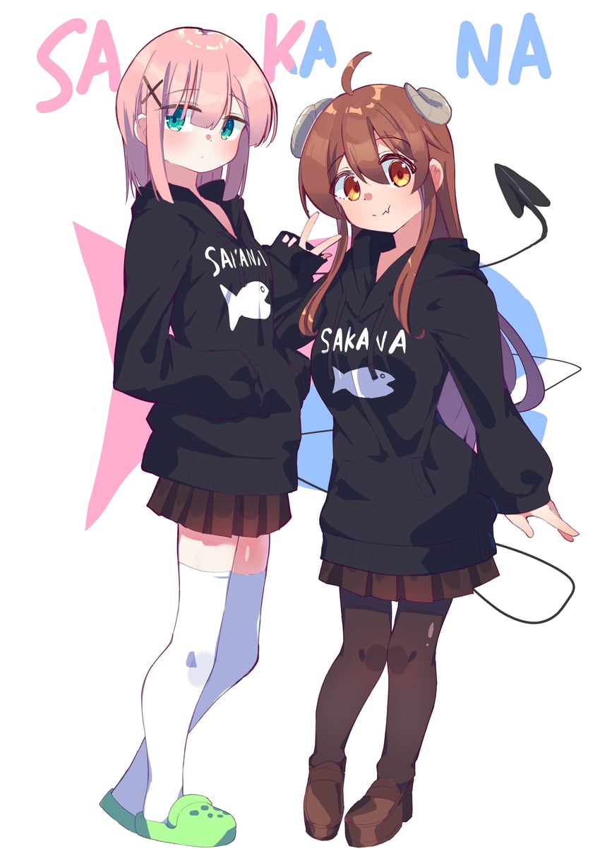 yoshida yuuko and chiyoda momo (machikado mazoku) drawn by shimeji_wyvern