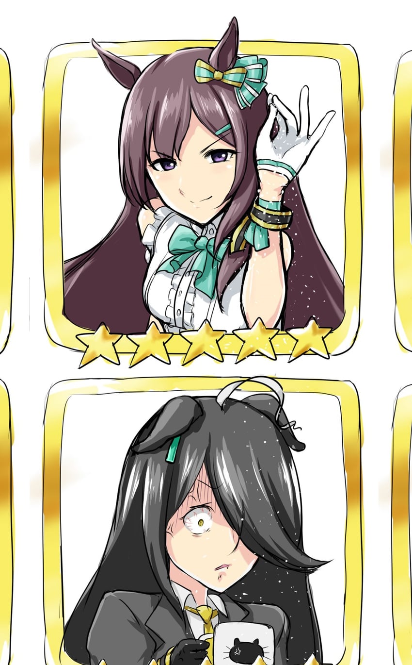 manhattan cafe and mejiro dober (umamusume) drawn by deno_(denomina0)