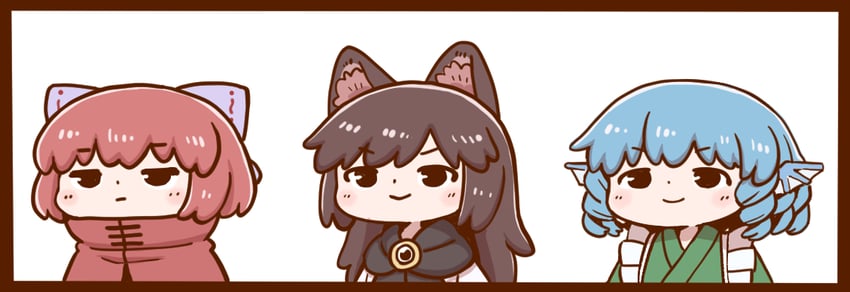 imaizumi kagerou, sekibanki, and wakasagihime (touhou) drawn by poronegi