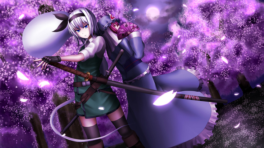 konpaku youmu and saigyouji yuyuko (touhou) drawn by nawate_(dij)