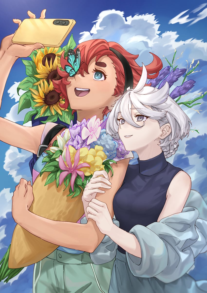 suletta mercury and miorine rembran (gundam and 1 more) drawn by joker_(jjjokerrr233)