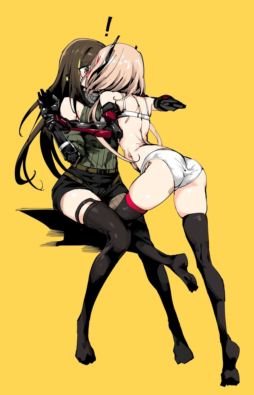 m4a1, sans, and m4 sopmod ii (girls' frontline and 1 more) drawn by kinbakuman