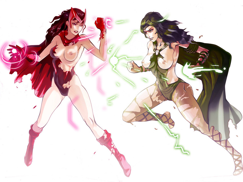wanda maximoff, scarlet witch, polaris, and lorna dane (marvel and 1 more) drawn by mikazuki_shigure