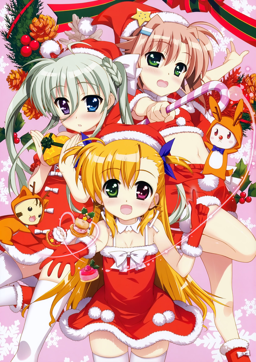 vivio, einhard stratos, and miura rinaldi (lyrical nanoha and 1 more) drawn by fujima_takuya