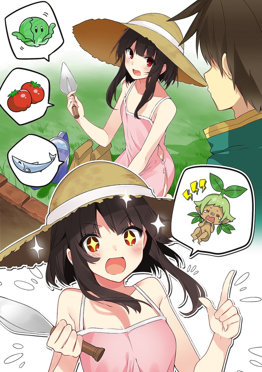 megumin and satou kazuma (kono subarashii sekai ni shukufuku wo!) drawn by mishima_kurone