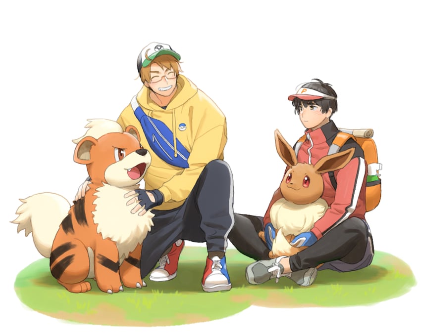 eevee, america, japan, and growlithe (pokemon and 1 more) drawn by to@st